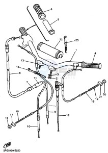 PW50 (2SAL) drawing STEERING HANDLE & CABLE