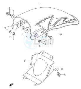 RM80 (E28) drawing REAR FENDER (MODEL N P R S)