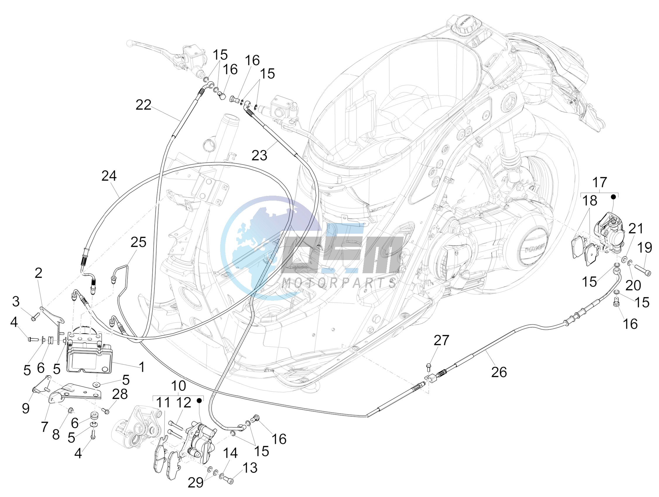 Brakes pipes - Calipers (ABS)