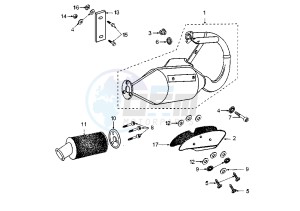 X–FIGHT - 50 cc drawing EXHAUST-LIQUID COOLED