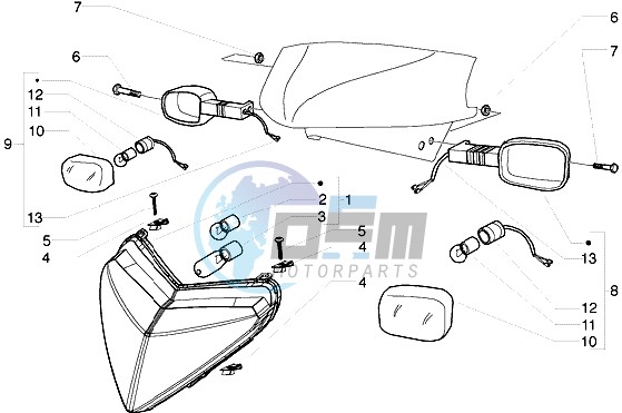 Front lights and turn signal lamps