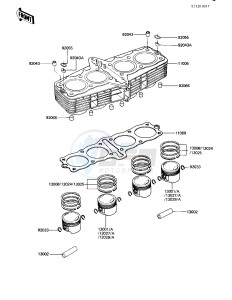 KZ 650 H[CSR] (H1-H2) [CSR] drawing CYLINDER_PISTONS -- 81-82 H1_H2- -