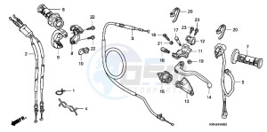 CRF250RD CRF250R Europe Direct - (ED) drawing HANDLE LEVER/SWITCH/CABLE