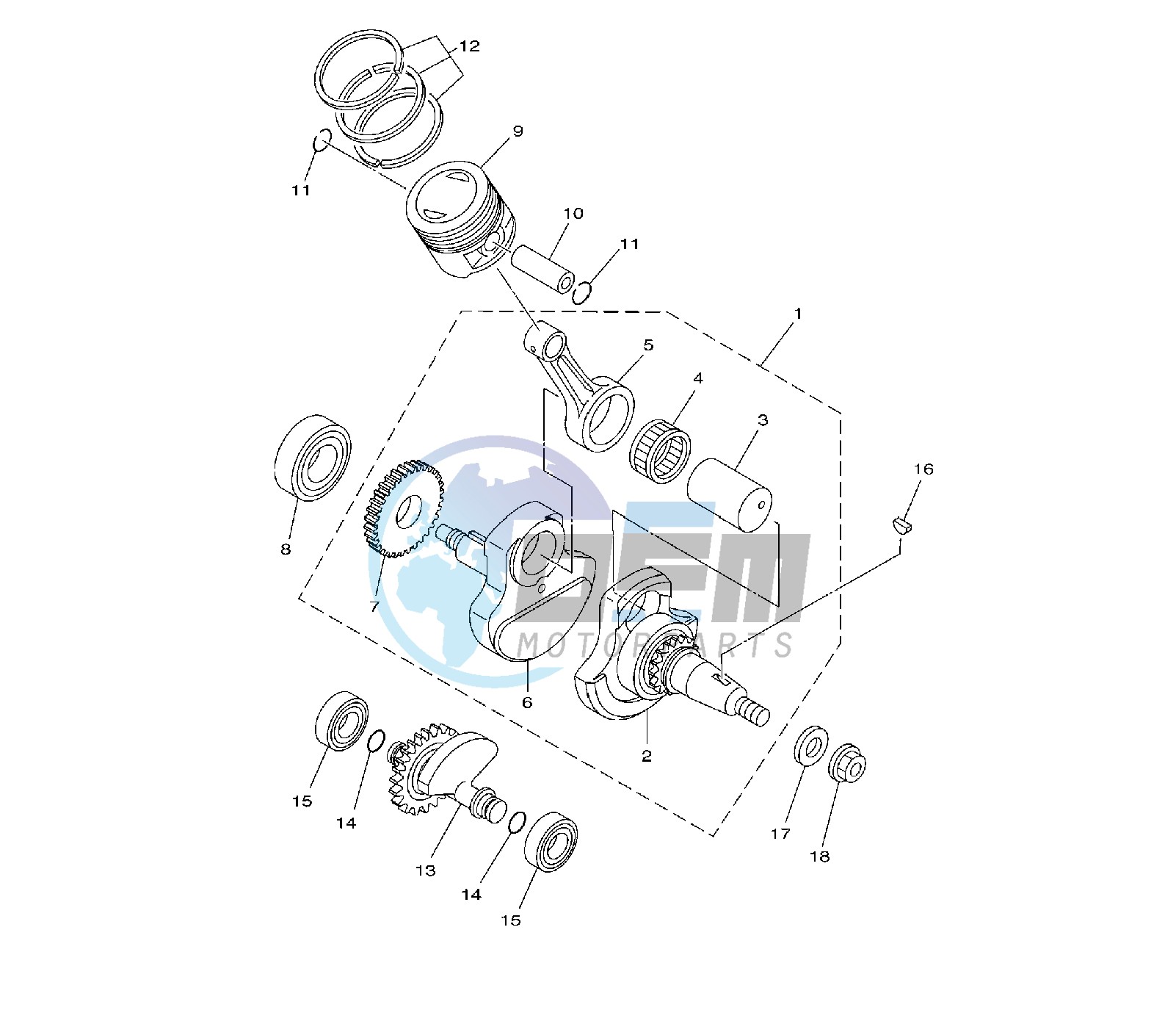 CRANKSHAFT AND PISTON