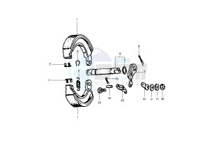 PX 125-150-200 drawing Brake shoe Rear