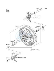 ZZR1400 ZX1400A6F FR GB XX (EU ME A(FRICA) drawing Front Hub