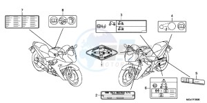 CBR600FAB CBR600F ABS E drawing CAUTION LABEL