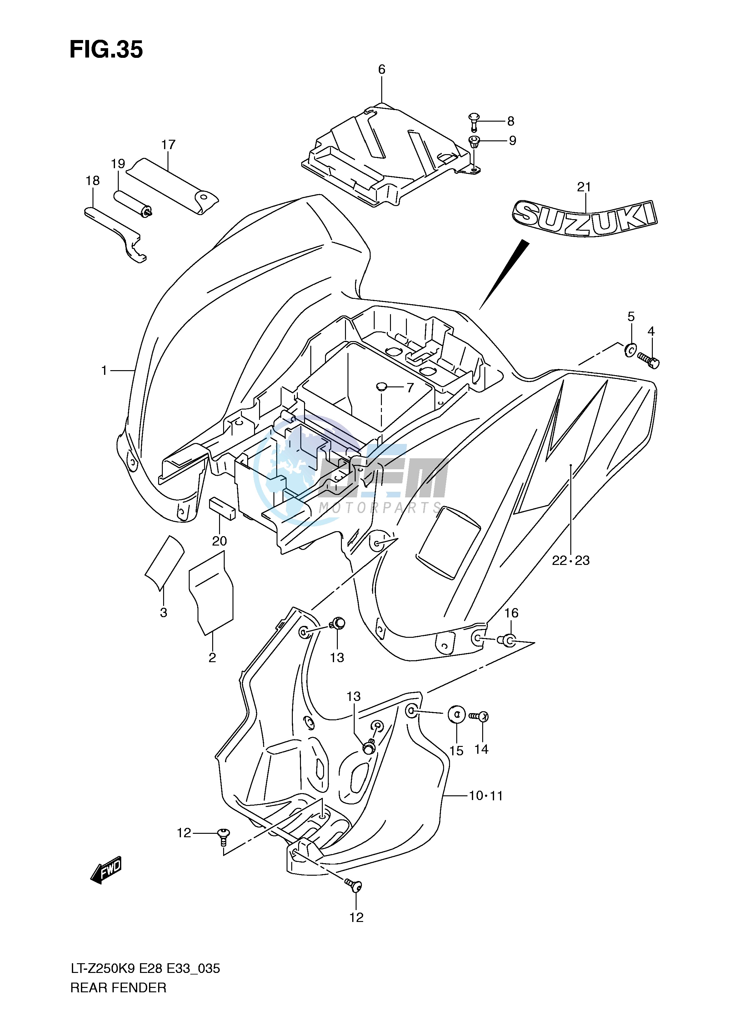 REAR FENDER (MODEL K9)