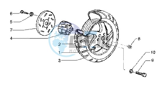 Rear wheel (vehicle withrear hub brake)