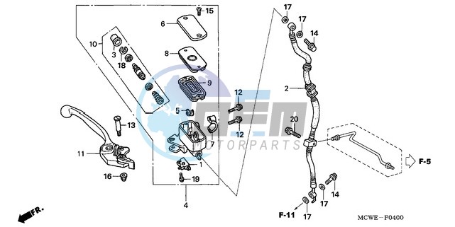 FR. BRAKE MASTER CYLINDER (VFR800)