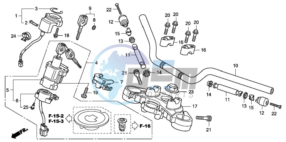 HANDLE PIPE/TOP BRIDGE (CBF600S8/SA8/N8/NA8)