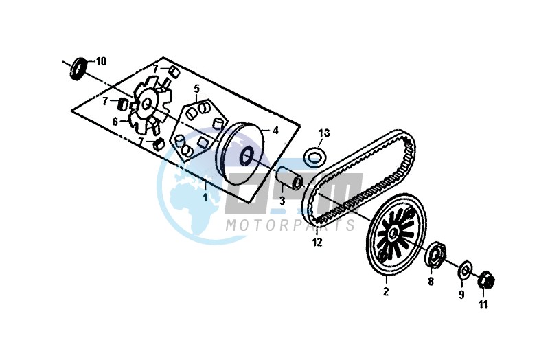 MOVABLE DRIVE FACE ASSY / FIDDLE II 50 (25 KM/H) (AF05W4-NL) (E4) (L8-M0)