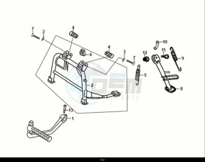 FIDDLE II 50 (AF05W5-NL) (E5) (M1) drawing MAIN STAND - KICK STARTER ARM