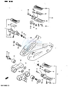 GSX1100 (Z-D) drawing FOOTREST (MODEL D)