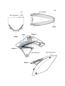 KX250F KX250W9F EU drawing Decals(Green)