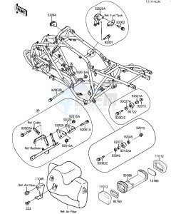 KSF 250 A [MOJAVE 250] (A1-A2) [MOJAVE 250] drawing FRAME FITTINGS