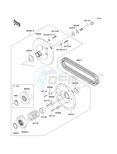 KAF 400 A [MULE 610 4X4] (A6F-AF) A8F drawing DRIVEN CONVERTER_DRIVE BELT