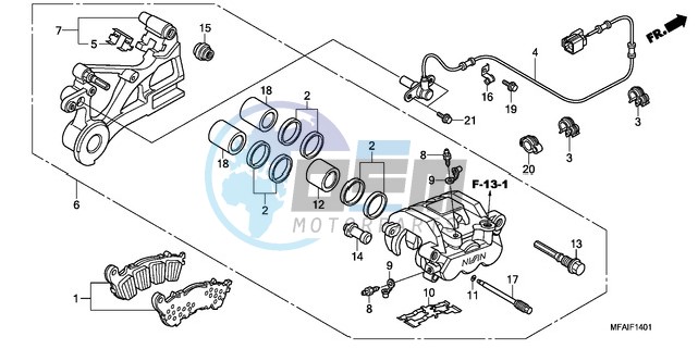 REAR BRAKE CALIPER (CBF1000A/T/S)