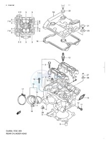 DL650 ABS V-STROM EU-UK drawing REAR CYLINDER HEAD