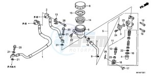 CBF1000S9 France - (F / ABS CMF) drawing REAR BRAKE MASTER CYLINDER (CBF1000A/T/S)