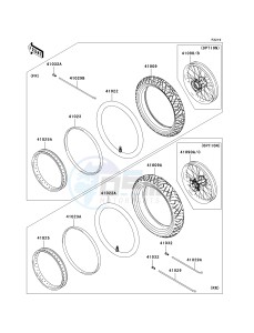 KLX 250 W [KLX250SF] (W9F) W9F drawing WHEELS_TIRES