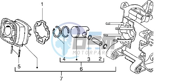 Cylinder-piston-wrist pin assy