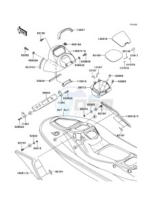 JET SKI STX-12F JT1200D7F FR drawing Hull Middle Fittings