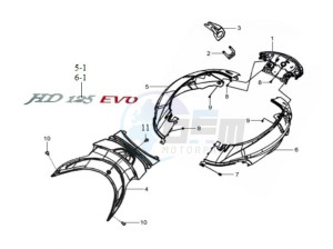 HD 125 EVO drawing COWLING