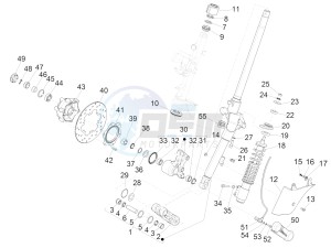 GTS 300 SUPER IE ABS E4 (APAC) drawing Fork/steering tube - Steering bearing unit