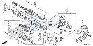 TRX420FA5G TRX420F Europe Direct - (ED) drawing FRONT KNUCKLE/FRONT DRIVESHAFT