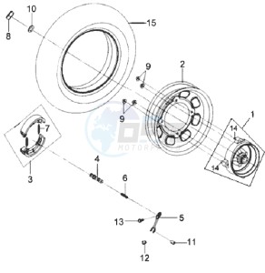 MIO 100 drawing REAR WHEEL / CENTRAL STAND