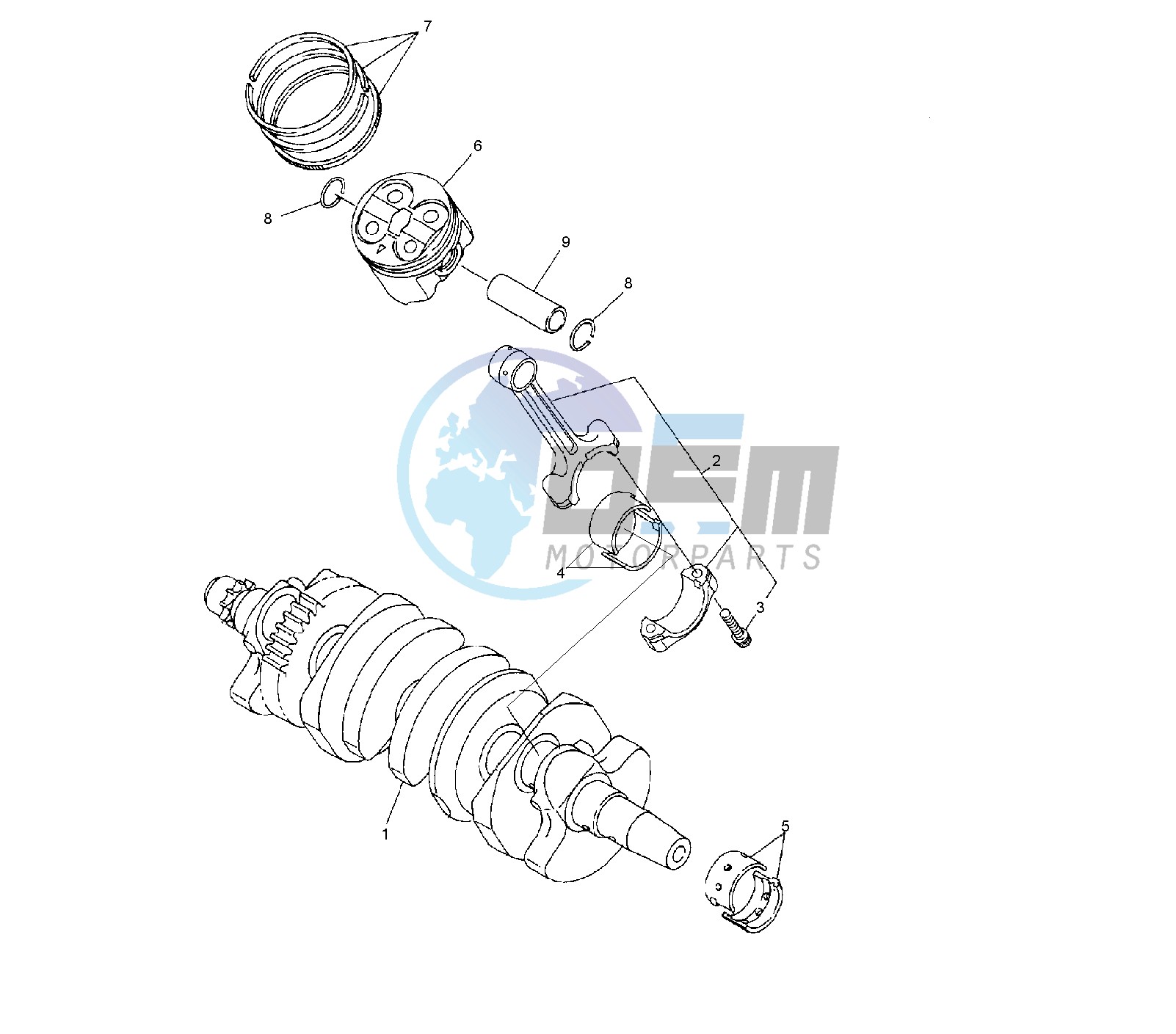 CRANKSHAFT AND PISTON