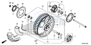 CB1100 UK - (E) drawing REAR WHEEL (CB1100CA/CAD)