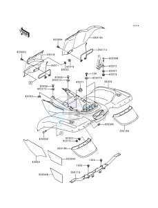 KVF 400 B [PRAIRIE 400] (B1) [PRAIRIE 400] drawing REAR FENDER-- S- -