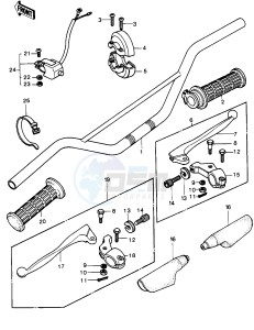 KDX 250 A [KDX250] (A1) [KDX250] drawing HANDLEBAR