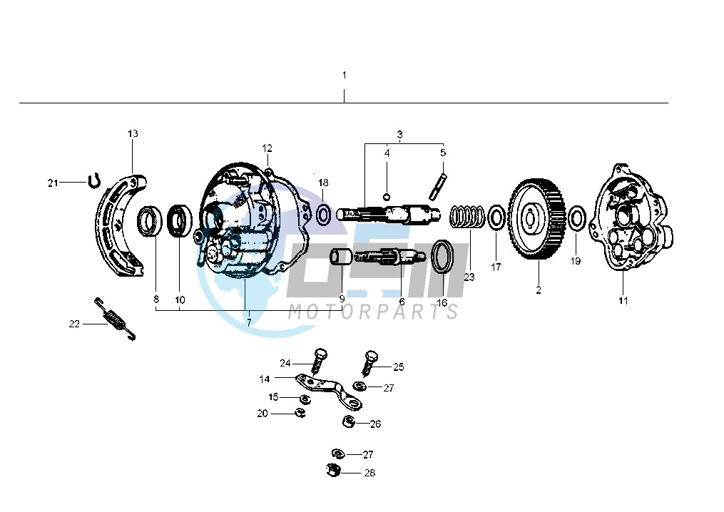 Gears rear hub single gear