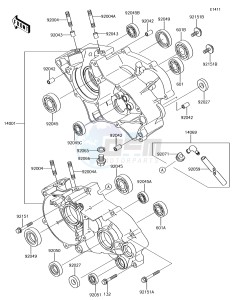 KX65 KX65AJF EU drawing Crankcase