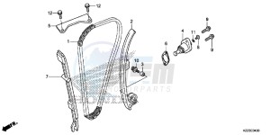 CRF250MF CRF250M UK - (E) drawing CAM CHAIN/TENSIONER