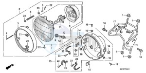 CBF600NA9 UK - (E / ABS MKH) drawing HEADLIGHT (CBF600N/NA)