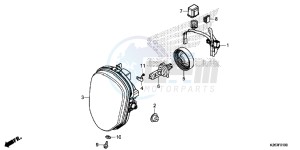 MSX125E MSX125 UK - (E) drawing HEADLIGHT