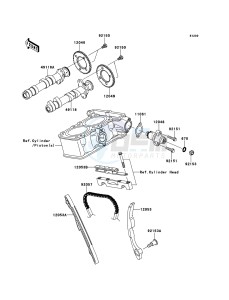 NINJA 250R EX250KBF GB XX (EU ME A(FRICA) drawing Camshaft(s)/Tensioner