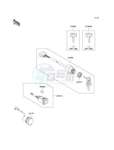 KAF 950 D [MULE 3010 DIESEL 4X4] (D8F) D8F drawing IGNITION SWITCH