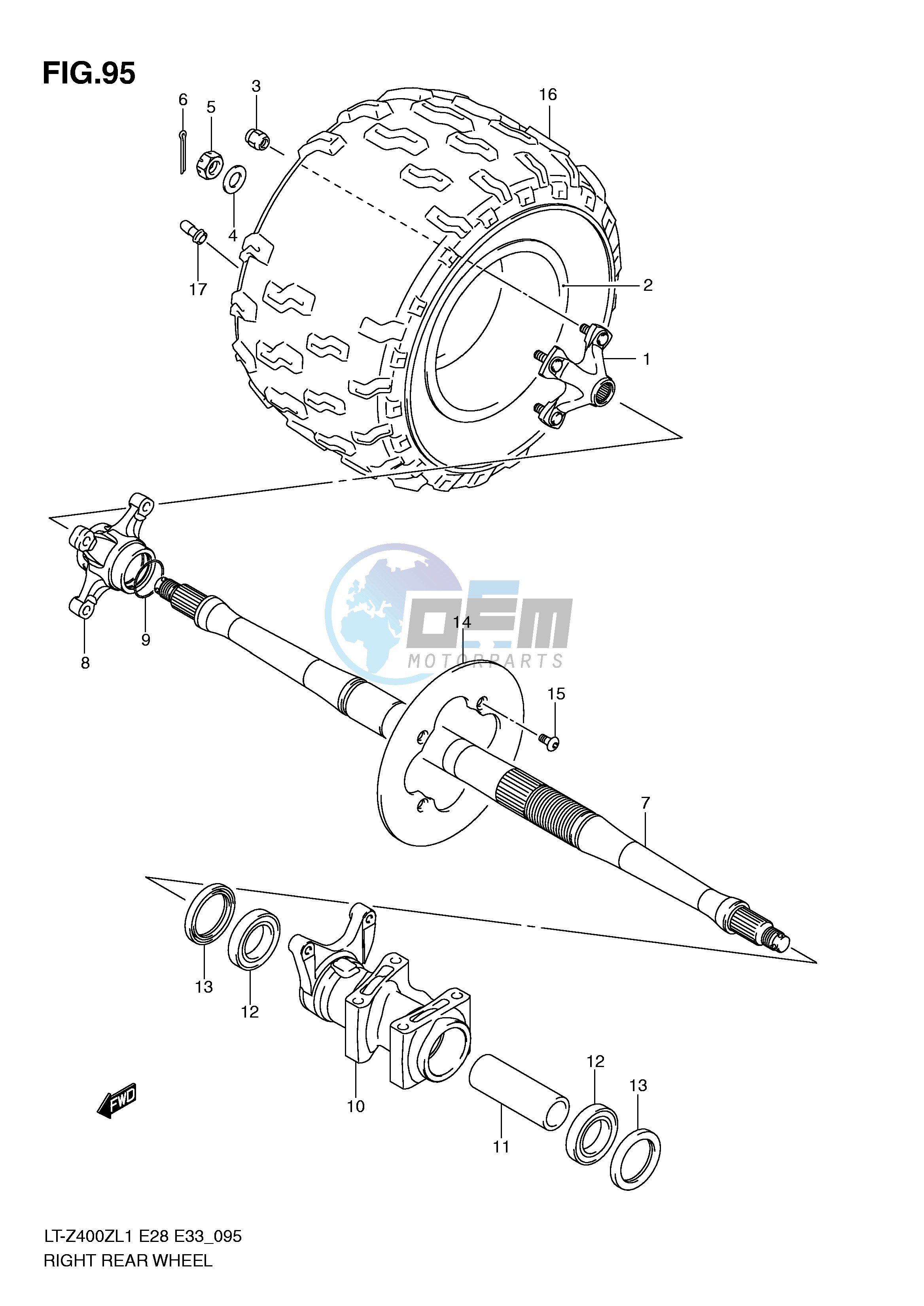 RIGHT REAR WHEEL (LT-Z400ZL1 E28)