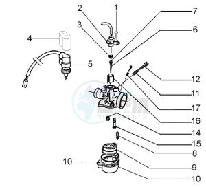 LX 50 2T drawing Carburettor component parts