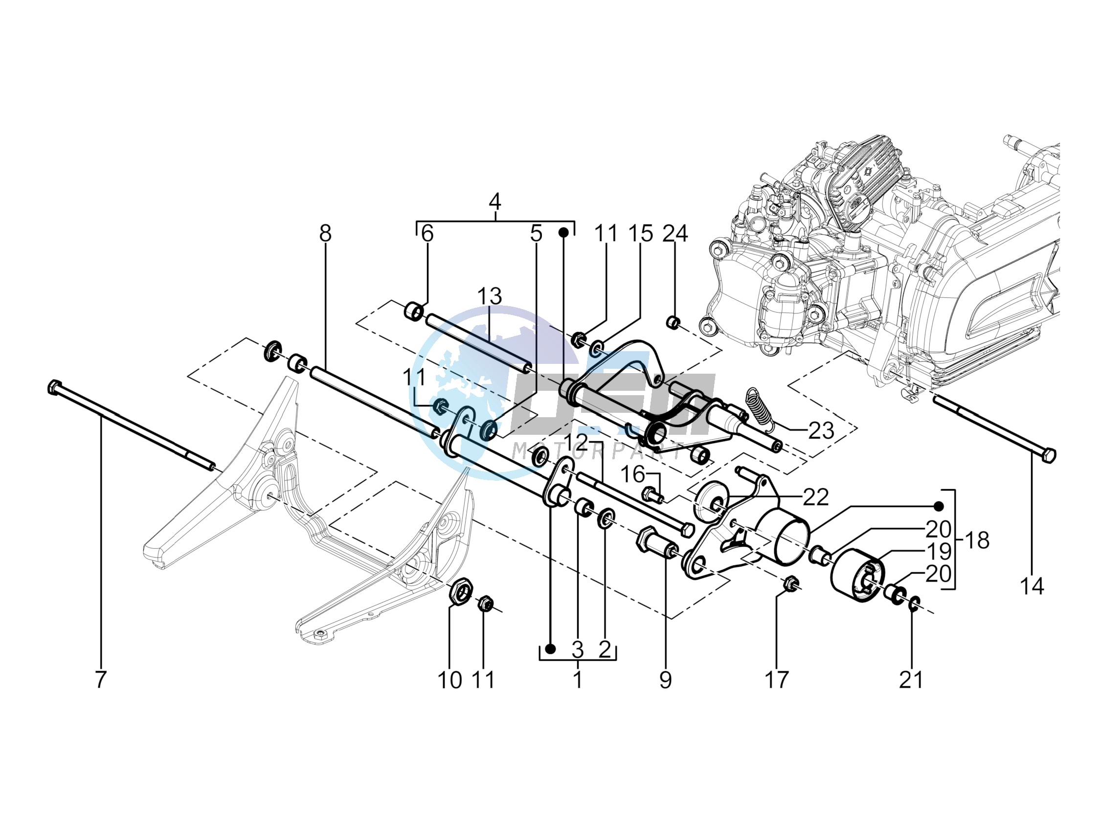 Swinging arm