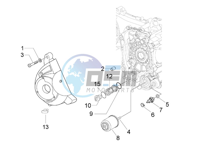 Flywheel magneto cover - Oil filter