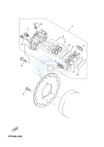 YPR250RA XMAX 250 ABS EVOLIS 250 ABS (2DLA 2DLA) drawing REAR BRAKE CALIPER