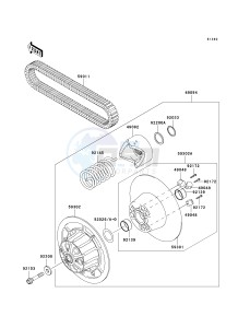 KAF 950 F [MULE 4010 DIESEL 4X4] (F9F-FAF) FAF drawing DRIVEN CONVERTER_DRIVE BELT