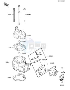 KX 80 E [KX80] (E2-E3) [KX80] drawing CYLINDER HEAD_CYLINDER_REED VALVE -- 84 KX80-E2- -