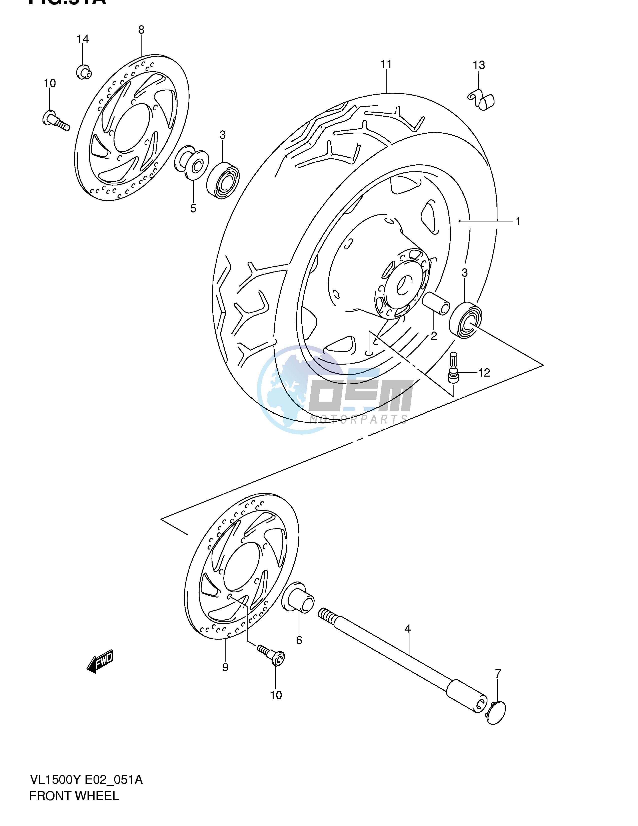 FRONT WHEEL (MODEL K2 K3 K4)